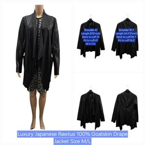 Luxury Japanese Brand Rawtus International 100% Goatskin Drape Jacket Size M/L